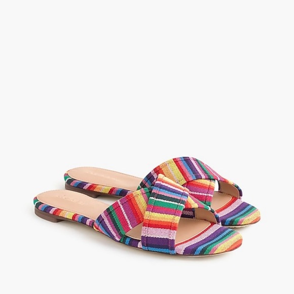 J. Crew Shoes - J Crew Cora Crisscross Stripe Sandals